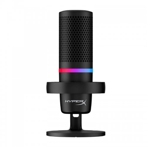 HyperX DuoCast RGB USB Condenser Microphone for PC, PS5, PS4, Mac, Low profile Shock Mount, Cardioid, Omnidirectional, Pop Filter, Black, 4P5E2AA